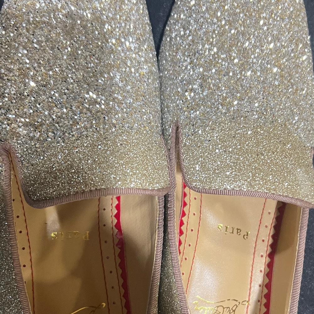Christian Louboutin Sparkling Loafers - Gold, unisex, BRAND NEW. EU SIZE 38 - Picture 10 of 12